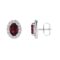 Diana Oval Garnet and Shimmering Diamond Earrings in 18K White Gold (3.6ct)