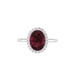 Diana Oval Garnet and Shimmering Diamond Ring in 18K Gold (1ct)