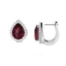 Diana Pear Garnet and Shimmering Diamond Earrings in 18K White Gold (2.3ct)