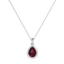 Diana Pear Garnet and Shimmering Diamond Pendant in 18K White Gold (1.15ct)
