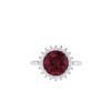 Diana Round Garnet and Shimmering Diamond Ring in 18K Gold (1.6ct)