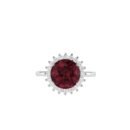 Diana Round Garnet and Shimmering Diamond Ring in 18K Gold (1.6ct)