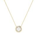 Diana Round Moonstone and Beaming Diamond Necklace in 18K Gold (0.56ct)