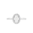 Diana Oval Moonstone and Beaming Diamond Ring in 18K Gold (0.25ct)