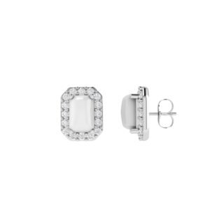 Diana Pear Moonstone and Beaming Diamond Earrings in 18K White Gold (2.8ct)