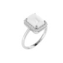 Diana Emerald  Cut Moonstone and Beaming Diamond Ring in 18K Gold (1ct)