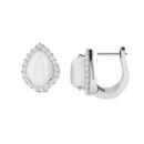 Diana Pear Moonstone and Beaming Diamond Earrings in 18K White Gold (2.2ct)