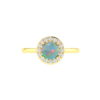 Diana Round Opal and Shining Diamond Ring in 18K Gold (0.34ct)