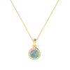 Diana Round Opal and Shining Diamond Pendant in 18K Gold (0.34ct)