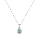 Diana Oval Opal and Shining Diamond Pendant in 18K Gold (0.13ct)