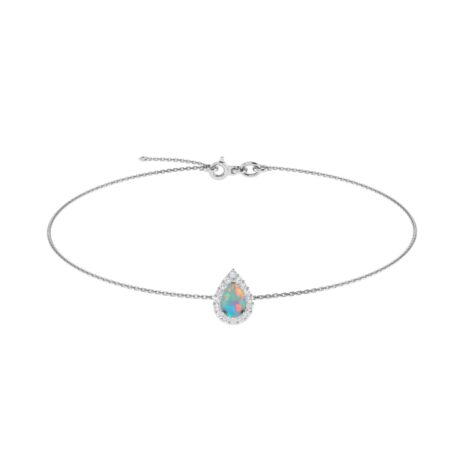 Diana Pear Opal and Shining Diamond Bracelet in 18K Gold (0.13ct)