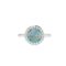 Diana Round Opal and Shining Diamond Ring in 18K White Gold (1.3ct)