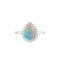 Diana Pear Opal and Shining Diamond Ring in 18K White Gold (0.5ct)