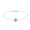 Diana Pear Opal and Shining Diamond Bracelet in 18K White Gold (0.5ct)
