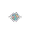 Diana Round Opal and Shining Diamond Ring in 18K Gold (0.83ct)