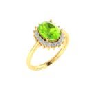 Diana Oval Peridot and Glowing Diamond Ring in 18K Gold (0.95ct)