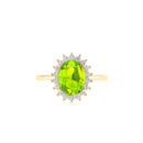 Diana Oval Peridot and Glowing Diamond Ring in 18K Gold (0.95ct)