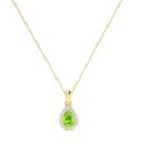 Diana Pear Peridot and Glowing Diamond Pendant in 18K Yellow Gold (0.5ct)