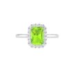 Diana Emerald  Cut Peridot and Glowing Diamond Ring in 18K Gold (0.25ct)