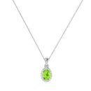 Diana Oval Peridot and Glowing Diamond Pendant in 18K Gold (0.25ct)