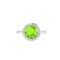 Diana Round Peridot and Glowing Diamond Ring in 18K White Gold (2ct)