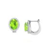 Diana Oval Peridot and Glowing Diamond Earrings in 18K Gold (1.4ct)