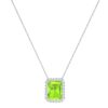 Diana Emerald  Cut Peridot and Glowing Diamond Necklace in 18K Gold (0.7ct)