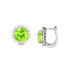 Diana Round Peridot and Glowing Diamond Earrings in 18K Gold (2.5ct)