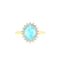 Diana Oval Aquamarine and Gleaming Diamond Ring in 18K Gold (0.75ct)