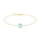 Diana Emerald-Cut Aquamarine and Gleaming Diamond Bracelet in 18K Yellow Gold (0.5ct)