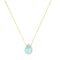 Diana Pear Aquamarine and Gleaming Diamond Necklace in 18K Yellow Gold (0.4ct)