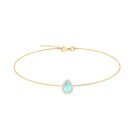 Diana Pear Aquamarine and Gleaming Diamond Bracelet in 18K Yellow Gold (0.4ct)