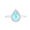 Diana Pear Aquamarine and Gleaming Diamond Ring in 18K Gold (0.2ct)