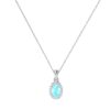 Diana Oval Aquamarine and Gleaming Diamond Pendant in 18K Gold (0.2ct)