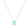 Diana Oval Aquamarine and Gleaming Diamond Necklace in 18K Gold (0.2ct)