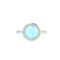 Diana Round Aquamarine and Gleaming Diamond Ring in 18K White Gold (2.2ct)