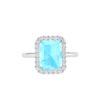 Diana Emerald  Cut Aquamarine and Gleaming Diamond Ring in 18K Gold (0.65ct)