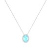 Diana Oval Aquamarine and Gleaming Diamond Necklace in 18K Gold (0.65ct)