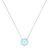 Diana Round Aquamarine and Gleaming Diamond Necklace in 18K Gold (0.45ct)