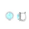 Diana Round Aquamarine and Gleaming Diamond Earrings in 18K Gold (3.2ct)