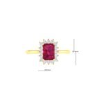 Diana Emerald-Cut Ruby and Glistering Diamond Ring in 18K Yellow Gold (0.7ct)