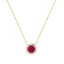 Diana Round Ruby and Glistering Diamond Necklace in 18K Gold (0.6ct)