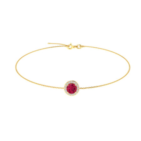 Diana Round Ruby and Glistering Diamond Bracelet in 18K Gold (0.6ct)