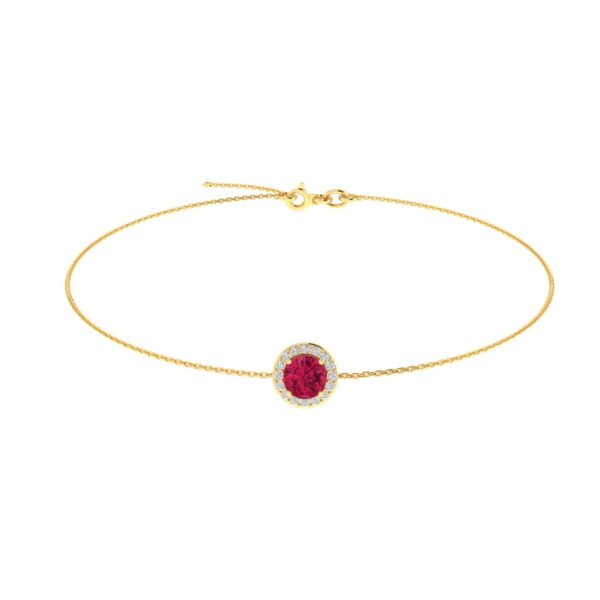 Diana Round Ruby and Glistering Diamond Bracelet in 18K Yellow Gold (0.6ct)