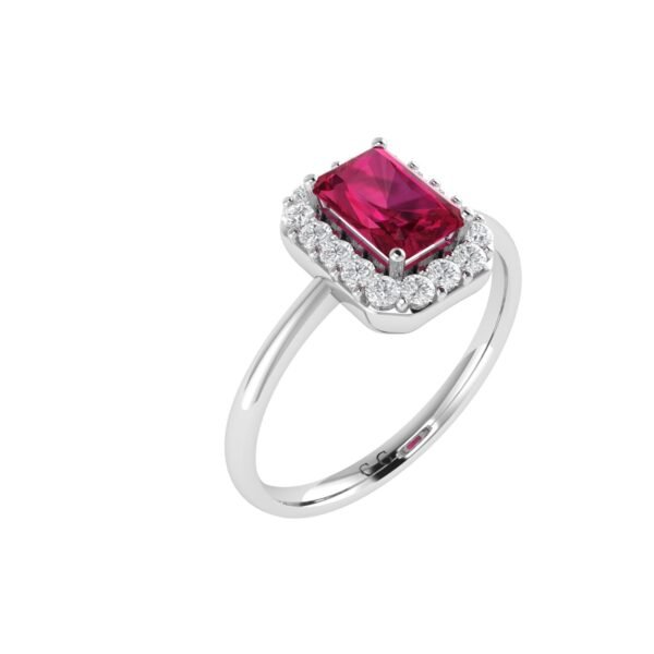 Diana Pear Ruby and Glistering Diamond Ring in 18K White Gold (2.5ct)