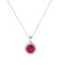 Diana Round Ruby and Glistering Diamond Pendant in 18K White Gold (2.3ct)