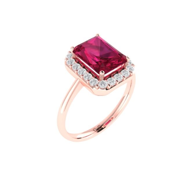 Diana Pear Ruby and Beaming Diamond Ring in 18K Rose Gold (1.85ct)