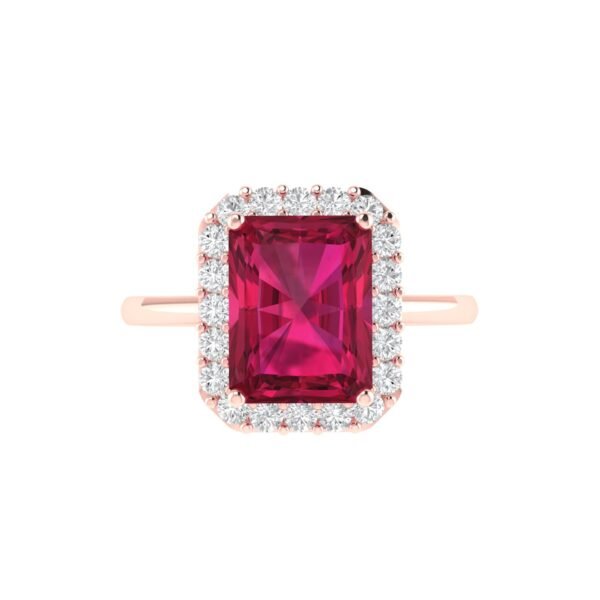 Diana Pear Ruby and Beaming Diamond Ring in 18K Rose Gold (1.85ct)