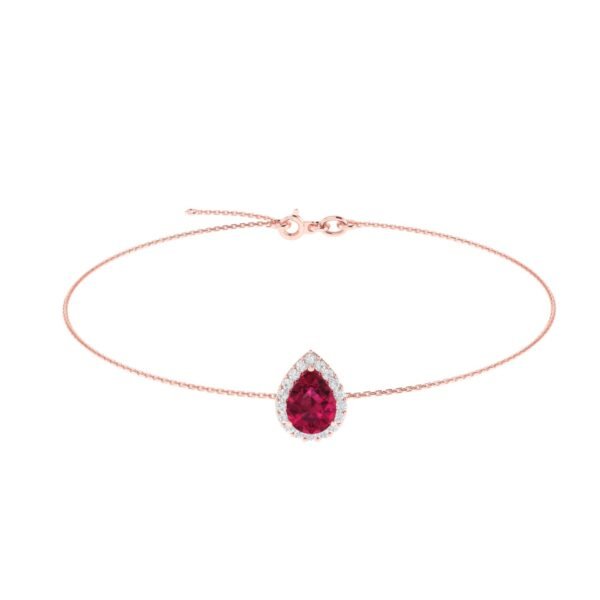 Diana Pear Ruby and Beaming Diamond Bracelet in 18K Rose Gold (1.05ct)