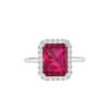 Diana Emerald  Cut Ruby and Glistering Diamond Ring in 18K Gold (0.85ct)